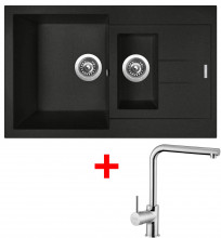 Sinks AMANDA 780.1 Metalblack+ELKA 